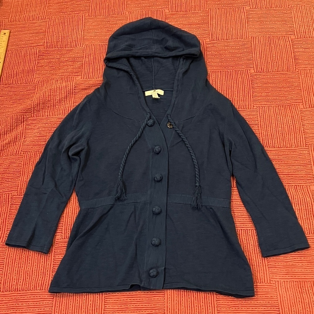 Banana Republic organic cotton / cotton Dark Blue Knit 3/4 length sleeve Sweater